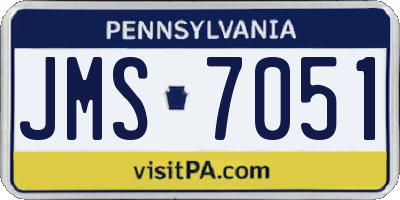 PA license plate JMS7051