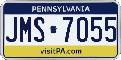 PA license plate JMS7055