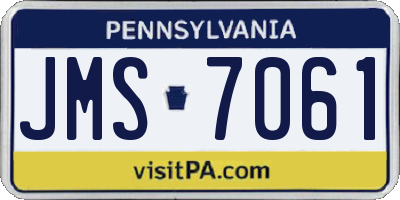 PA license plate JMS7061