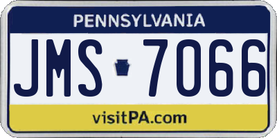 PA license plate JMS7066