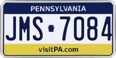 PA license plate JMS7084