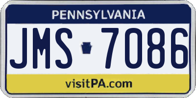 PA license plate JMS7086