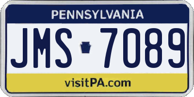 PA license plate JMS7089