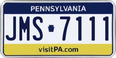 PA license plate JMS7111