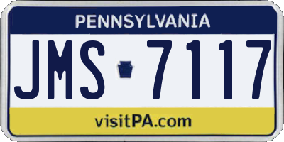 PA license plate JMS7117