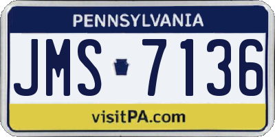PA license plate JMS7136
