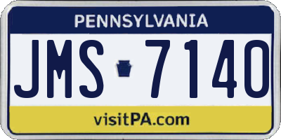 PA license plate JMS7140