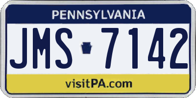 PA license plate JMS7142