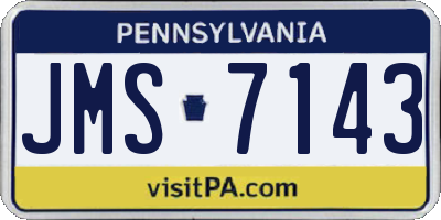 PA license plate JMS7143