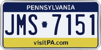 PA license plate JMS7151