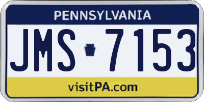 PA license plate JMS7153
