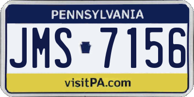 PA license plate JMS7156