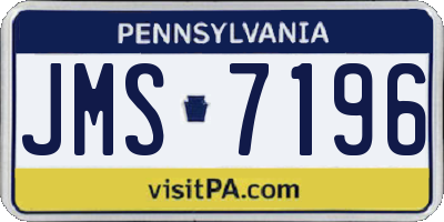 PA license plate JMS7196