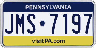PA license plate JMS7197
