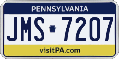 PA license plate JMS7207