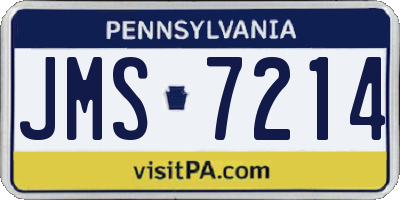 PA license plate JMS7214