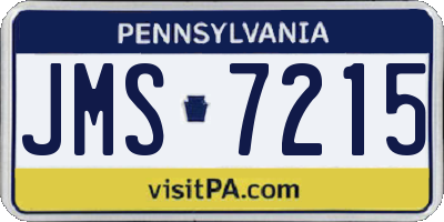 PA license plate JMS7215