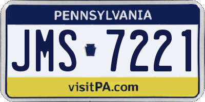 PA license plate JMS7221