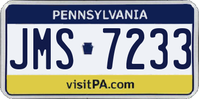 PA license plate JMS7233