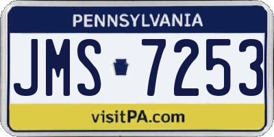 PA license plate JMS7253