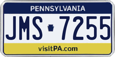 PA license plate JMS7255