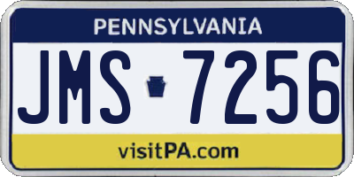 PA license plate JMS7256