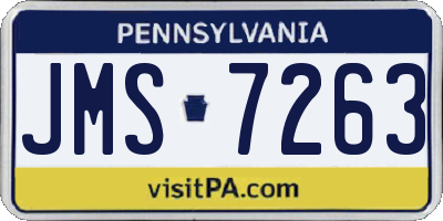 PA license plate JMS7263