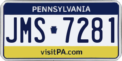 PA license plate JMS7281