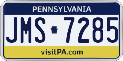 PA license plate JMS7285