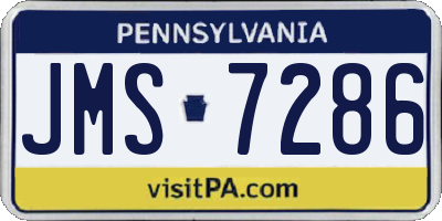 PA license plate JMS7286