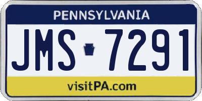 PA license plate JMS7291