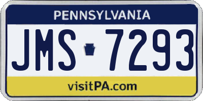 PA license plate JMS7293