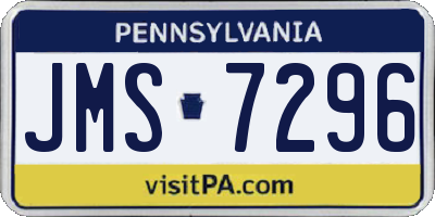 PA license plate JMS7296