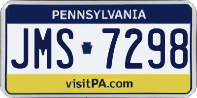 PA license plate JMS7298