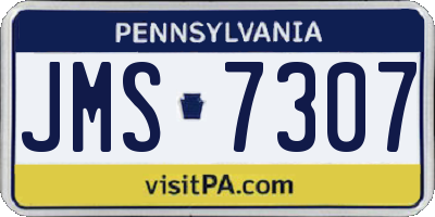 PA license plate JMS7307