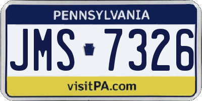PA license plate JMS7326