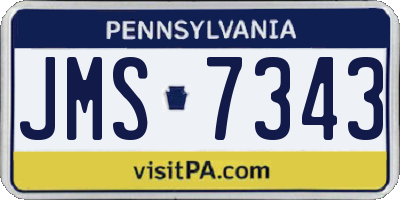 PA license plate JMS7343