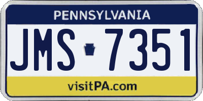 PA license plate JMS7351