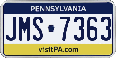 PA license plate JMS7363