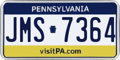 PA license plate JMS7364