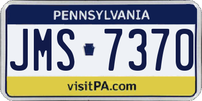 PA license plate JMS7370