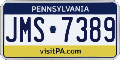PA license plate JMS7389