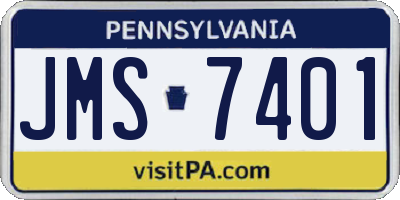 PA license plate JMS7401