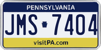 PA license plate JMS7404