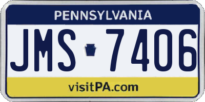 PA license plate JMS7406