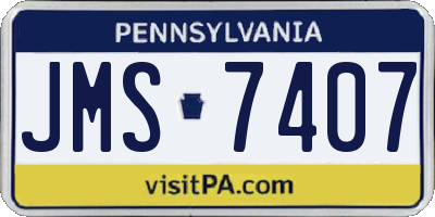 PA license plate JMS7407