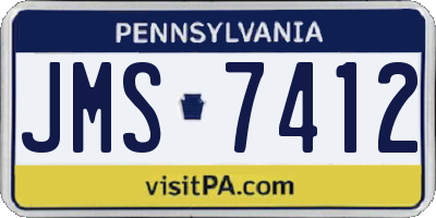 PA license plate JMS7412
