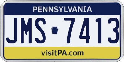 PA license plate JMS7413