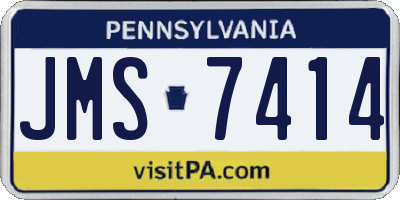 PA license plate JMS7414