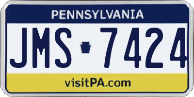 PA license plate JMS7424